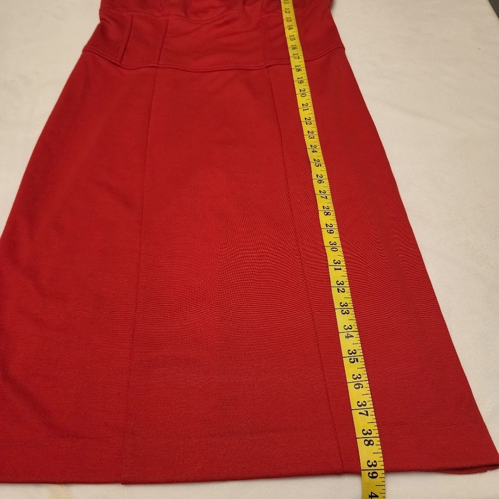 Adrienne Vittadini Red Sleeveless Midi Dress Size 8 - Picture 5 of 10